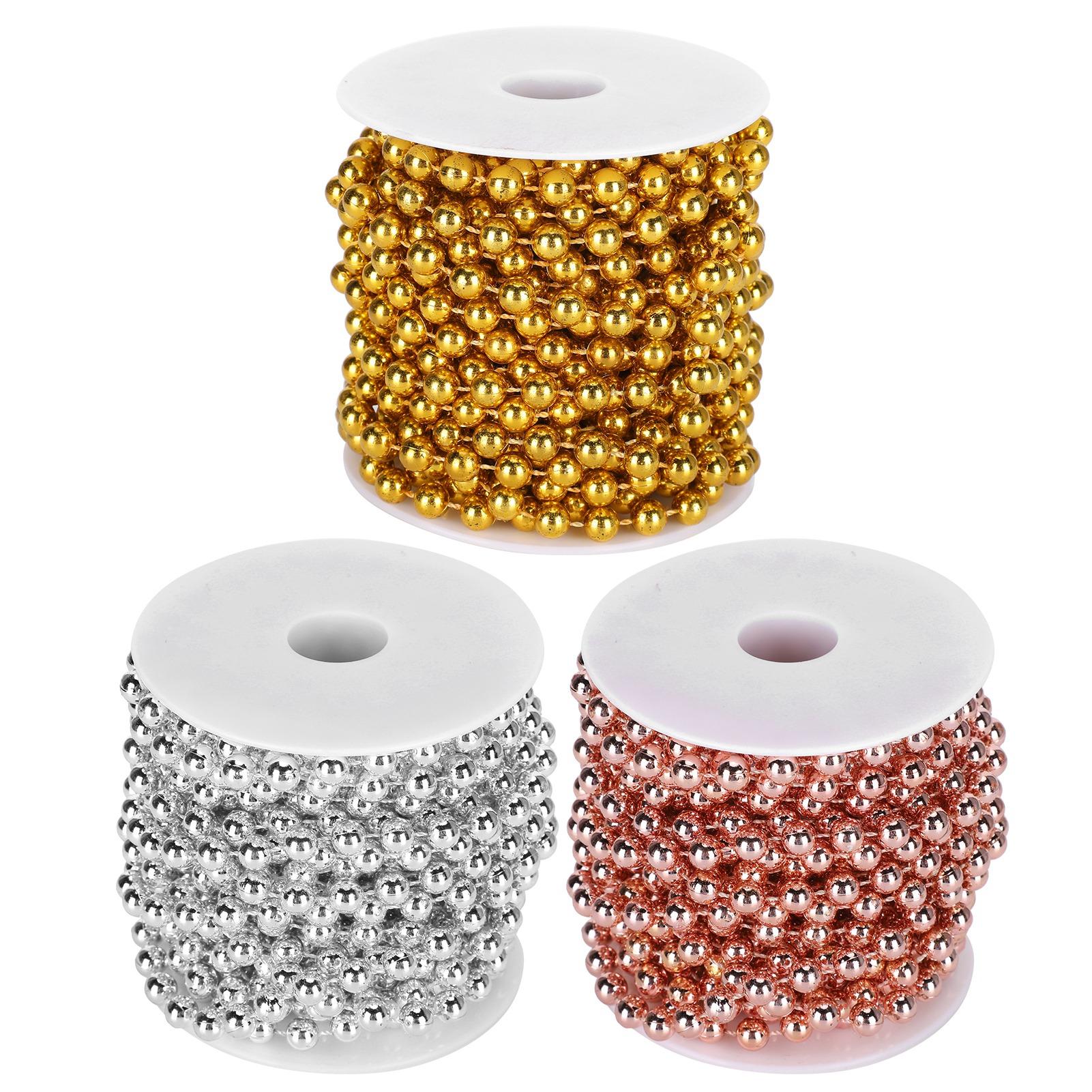 

Пластиковые гирлянды из бисера, катушка, веревочные шторы, подвесные рождественские украшения, 8 мм, 10 метров/рулон