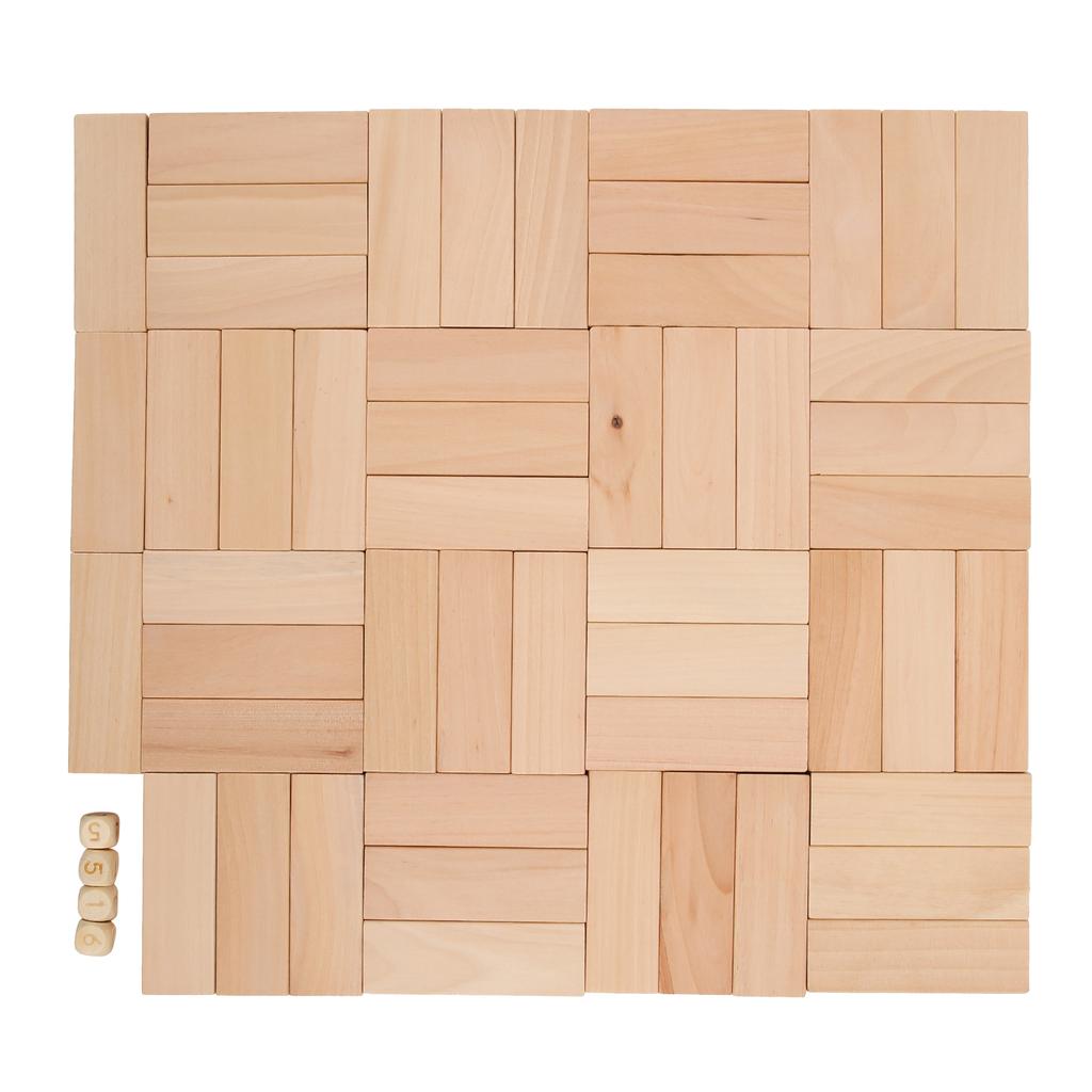 Desktop 51Pcs Blocks Stacking Toy Wooden Blocks Tumble Tower Building Toy for Kids Adults