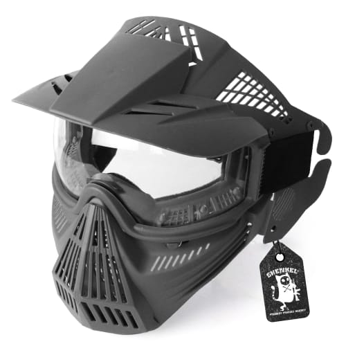 SHENKEL Full Face Shooting Mask and Goggles (Black) Face Guard for Airsoft, Survival Games, and Cosplay