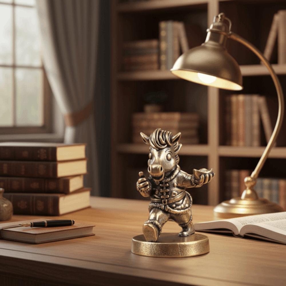 Cartoon Horse Statue Chinese Zodiac Pony Ornament Funny Fortune Zodiac Horse  Living Room