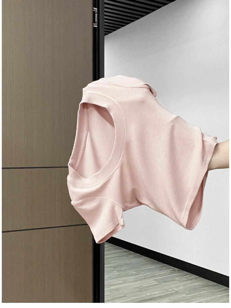 Тщательно подобранный желтый кроп-топ с короткими рукавами для женщин - Летний облегающий