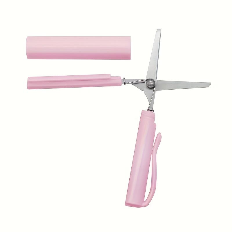 

Компактные прочные ножницы из нержавеющей стали, 1 шт. | Портативные и удобные для путешествий - Идеальны для использования в офисе, школе и дома розовый