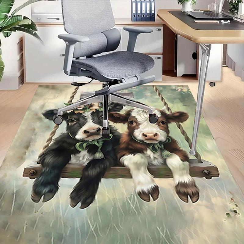 1PC Cow Swing Extra Large Non Slip Floor carpet, Office, family, bedroom Large Area Rug Indoor Rugs, Vibrant Colors
