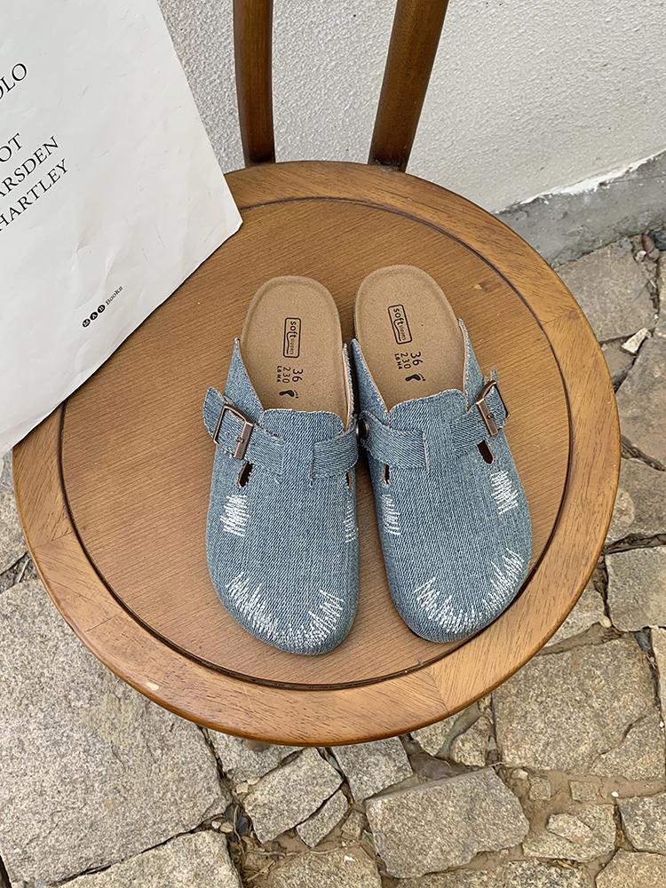 

Мода 2025 Лето Женские Сандалии С Вырезами Нескользящие Пляжные Шлепанцы Платформа Мужские Повседневные Слипоны Плоские Сандалии Водная Обувь Модные Клоги 39 синий