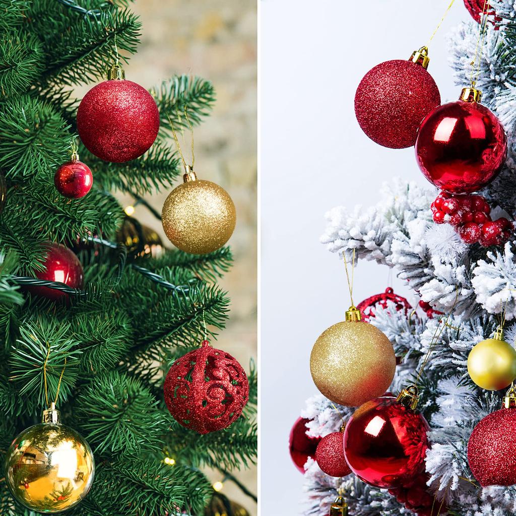 AKEIE Luxury Set of 100 Christmas Includes 10 Varieties of Christmas Perfect for Christmas Tree Christmas and Stylish Christmas Decorations for
