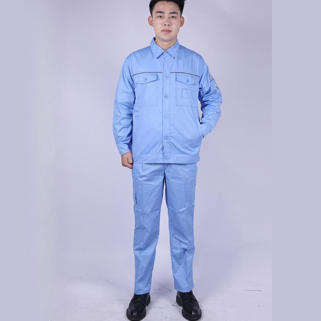 Spring Anti-static Overalls Suit Men's Long-sleeved Thin Tooling Jacket and Trousers 2-piece Suit