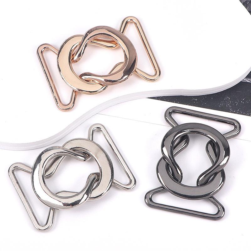 Women's Versatile Double Buckle Metal & Leather Skirt Belt for Sweaters and Trench Coats (Figure 8 Design)