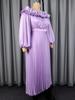 Plus Size Women's Elegant Pleated Chiffon Skirt Dress with Slimming Ruffle Waist