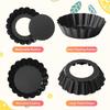 Mini Tart Pans 8cm Egg Tart Molds with Removable Bottom Non Stick Small Fluted Cupcake Tins Tarts Quiche Pan for Pies