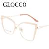 Red Cat Eye Myopia Glasses -1 5 To -6 0 Retro Blue Light Blocking Women Optical Prescription Eyeglasses Metal Frame