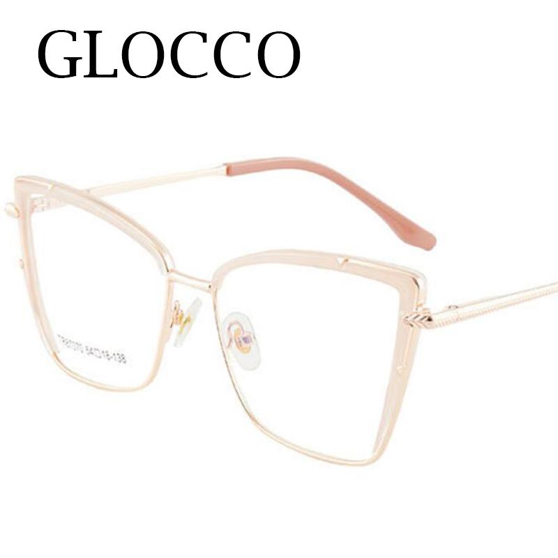 Red Cat Eye Myopia Glasses -1 5 To -6 0 Retro Blue Light Blocking Women Optical Prescription Eyeglasses Metal Frame