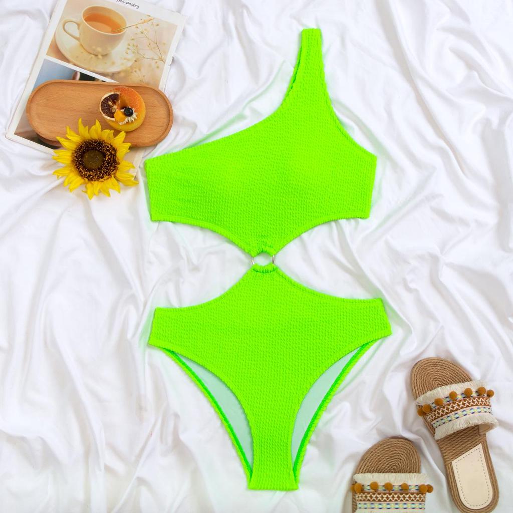 Women's Fashionable Conservative Slim-Fit One-Piece Swimsuit with High Elasticity - European and American Style
