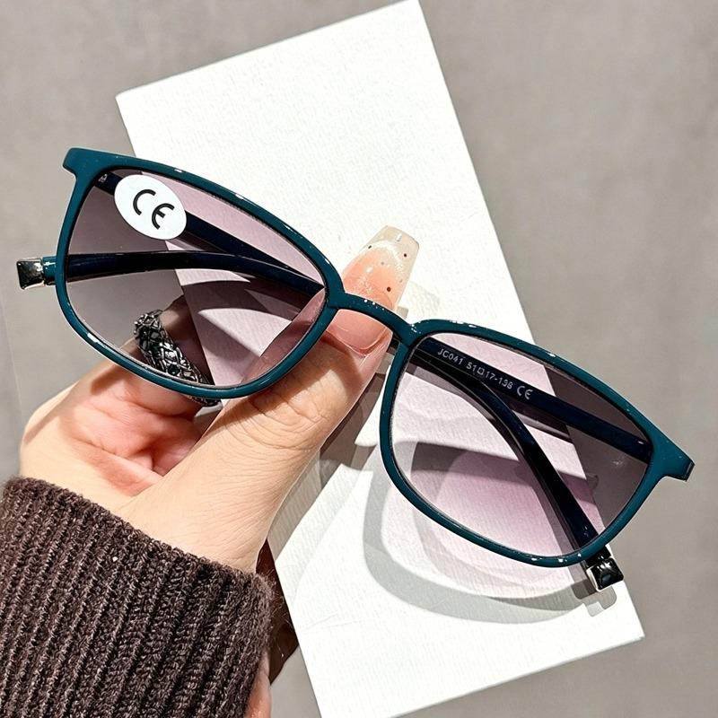 Unisex Square Frame Gradient Lens Reading Sunglasses Minimalist Stylish Presbyopia Glasses High Definition Comfortable Eyewear