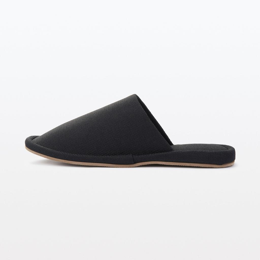 MUJI Washable Left and Right Size 84770234 Slippers, Slippers, Black, L,