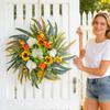 55cm Summer Door Wreath With  Colorful Flower Wreath, Sunflower, And Roses