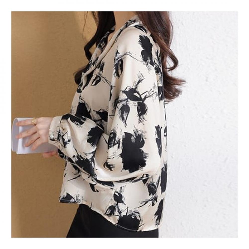 NaVaVa V Neck Long sleeVe Flower Blouse Nb1920