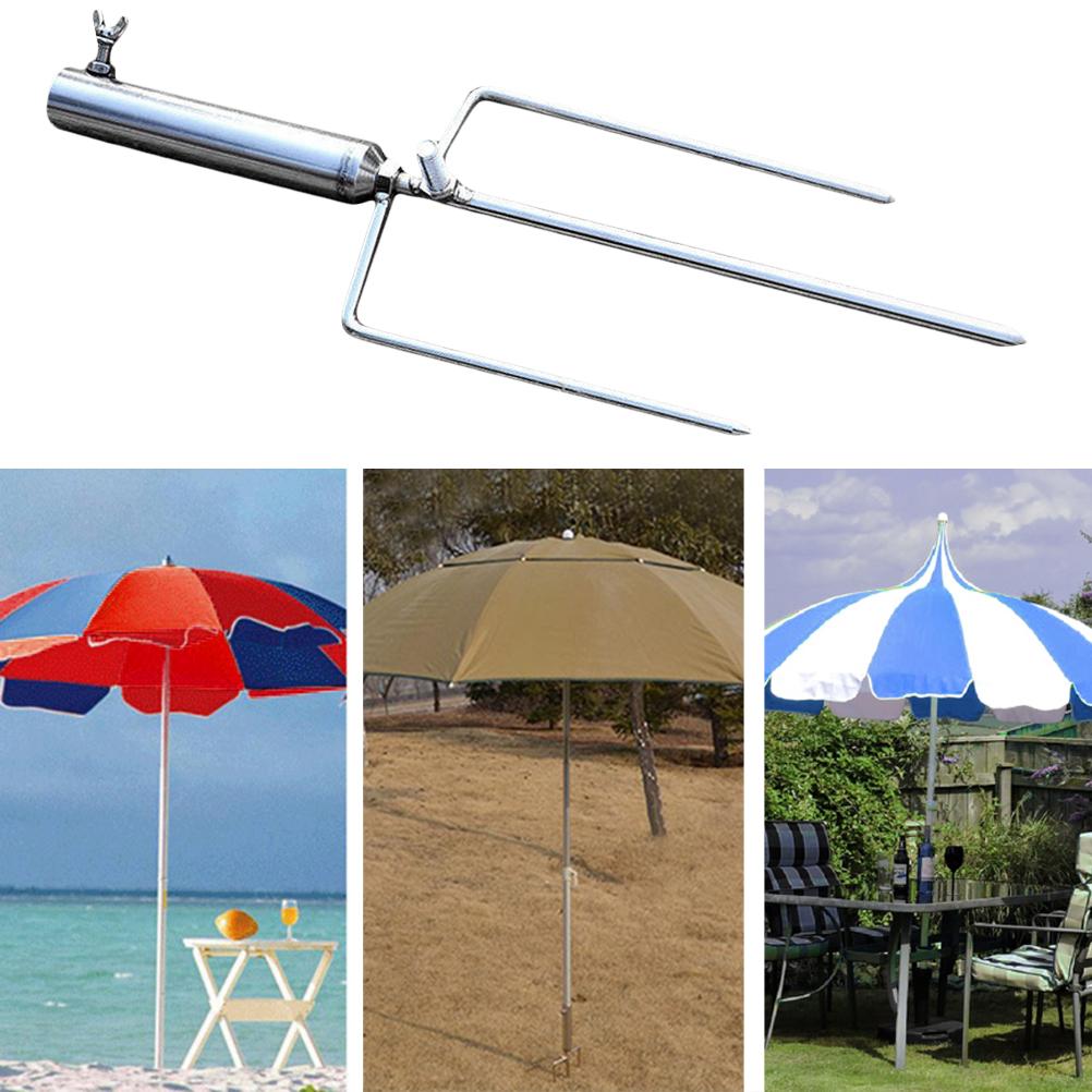 Fishing Holder Umbrella Ground Spike Foldable Beach Stand Outdoor Garden Parasol Insert Plug Pole Windproof Umbrella
