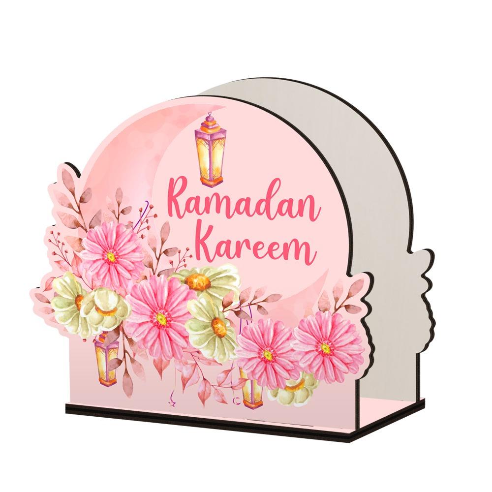 Anti-slip Eid Mubarak Tissue Box Decorative Tissue Dispenser Tissue Storage Box Islamic Holiday Style C