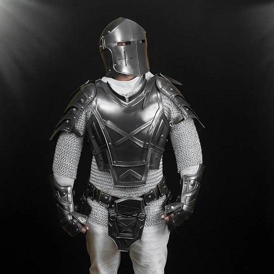 Legend of the Dwarven Forge Blackened Steel Full-Body Medieval Armor Set for Epic Cosplay, LARP Collectors