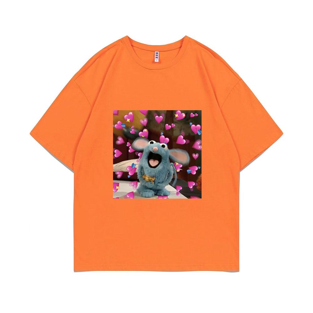Tutter Niedliche Maus Liebe Liebe Liebe Grafik T-Shirts Männer Frauen Lässiges Übergroßes T-Shirt Herren Kawaii Cartoon Kurzarm T-Shirt 4XL
