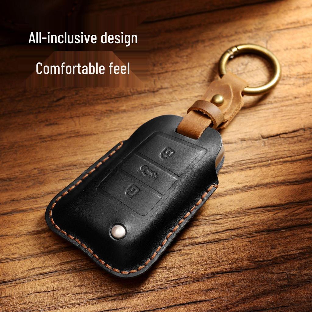 Genuine Leather Key Case for VW Touareg, Lamando, Passat, Golf, CC, Magotan, Polo, Sagitar, Lavida