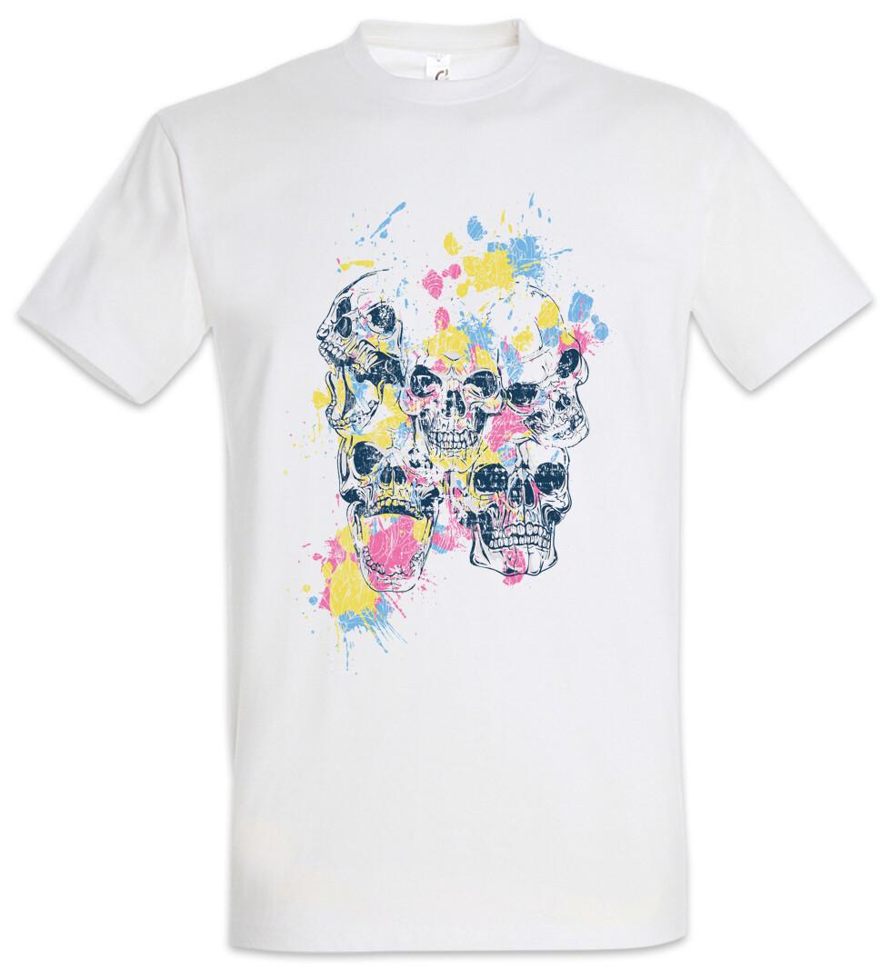 Skulls With Colored Ornaments T-Shirt Mens Womens Tees Top Skull Tattoo Tattooist Holi Mexico Latin 3XL