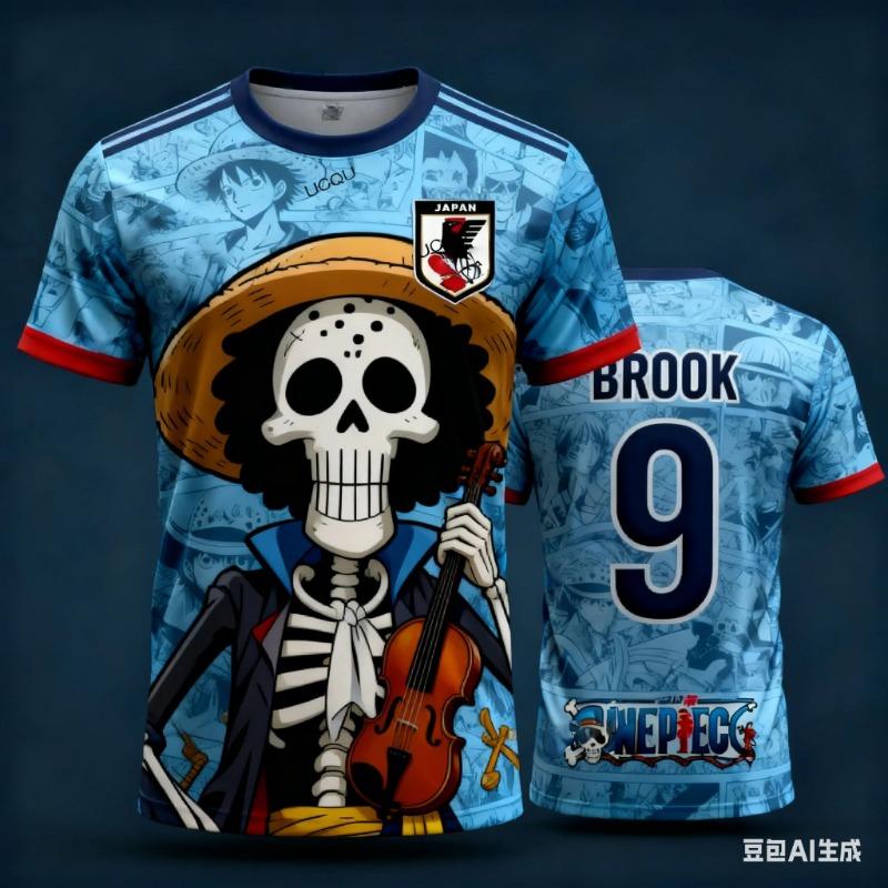 Japan One Piece Luffy Football Jersey Men T-shirt Kids Football Special Jersey Kit Adult Men's/Women's Quick-Drying Sweatshirt