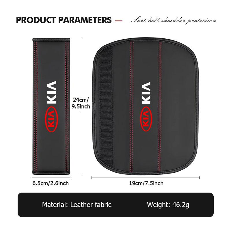 For KIA Car Seat Belt Shoulder Pad Leather Shoulder Pad Accessories Ceed Sportage Rio K5 K2 Optima Cerato Venga Sedona