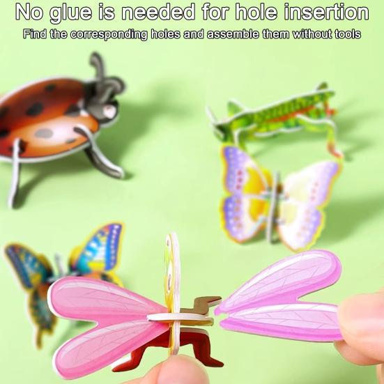 25Pcs/Set Kids 3D Puzzle Toy Cartoon Animal Dinosaur Airplane Cognition 3D Jigsaw Assembly Educational Game Kit Toddlers Boys Girls Gift