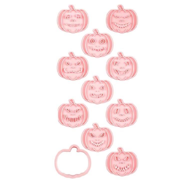 Halloween Baking Essential 3D Pumpkin Cookie Cutters Reusable Plastic Molds For Festives Cookie Cakes And Decorations