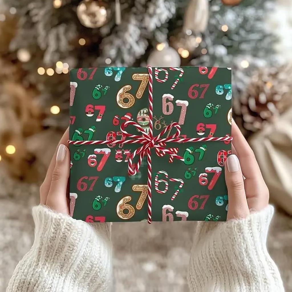 Christmas Gift Wrapping Paper Roll Holiday Decorative Packaging Material