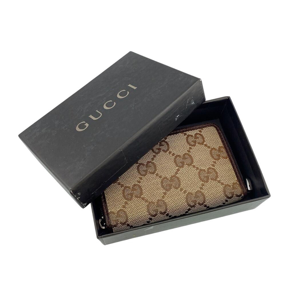 GUCCI 162848 Coin Pocket GG campus canvas Coin case Brown canvas Used