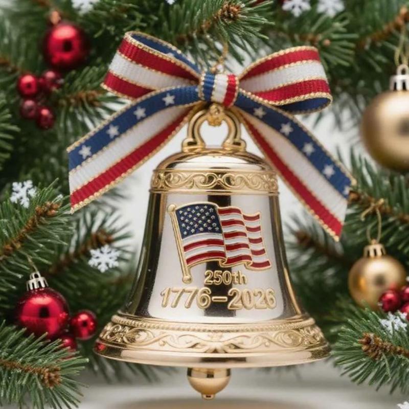 Vintage Christmas Tree Bell Ornament 250th Anniversary Bell Hanging Decoration For Holiday Tree Mantels Home Decorations