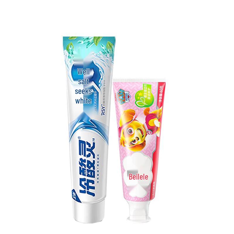 Lengsuanling Well Salt Brightening & Kids Fruit Flavor Toothpaste Bundle