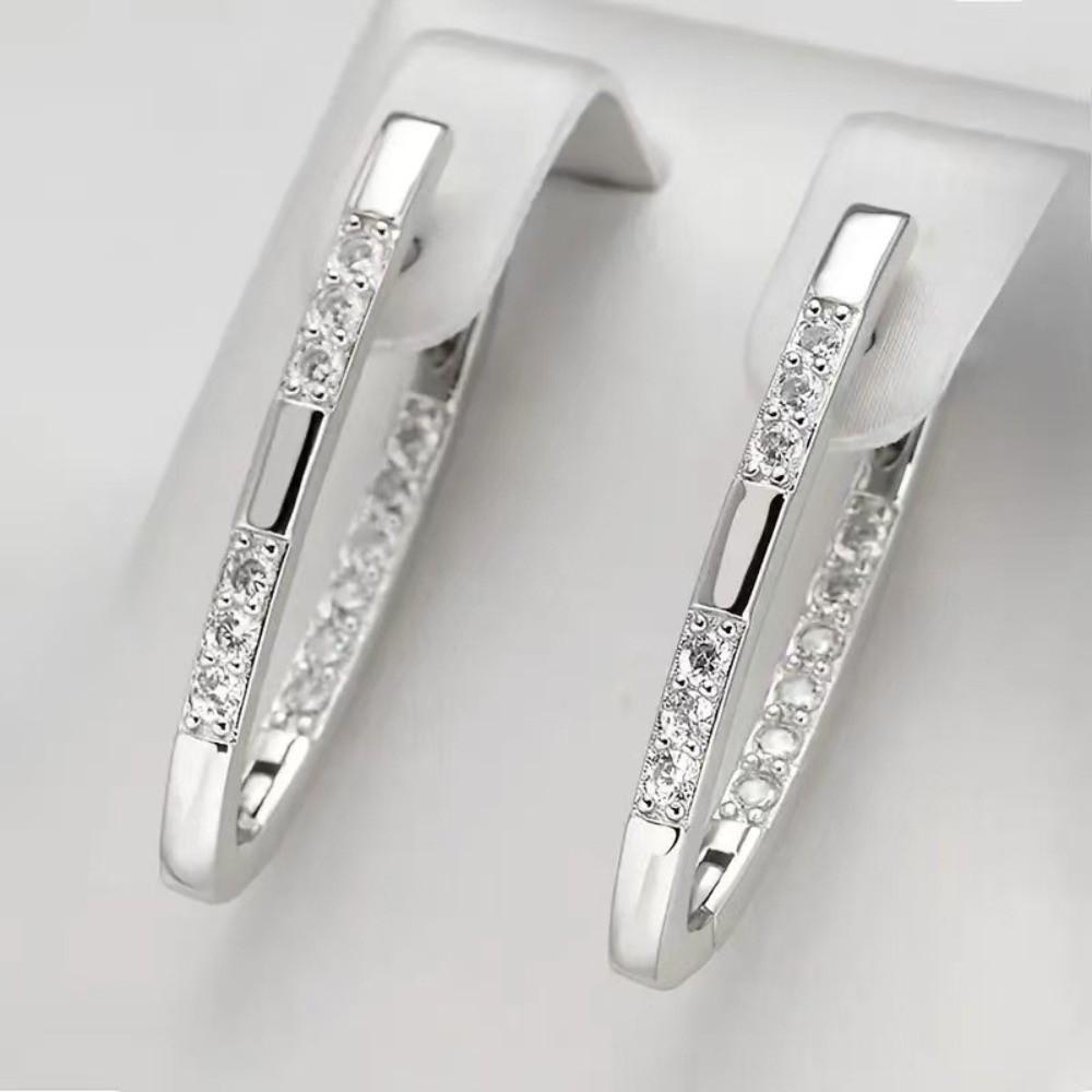 Trendy Accessory Zirconia Earrings V-Shaped Geometry Earrings Dangle Earrings Jewelry Accessory