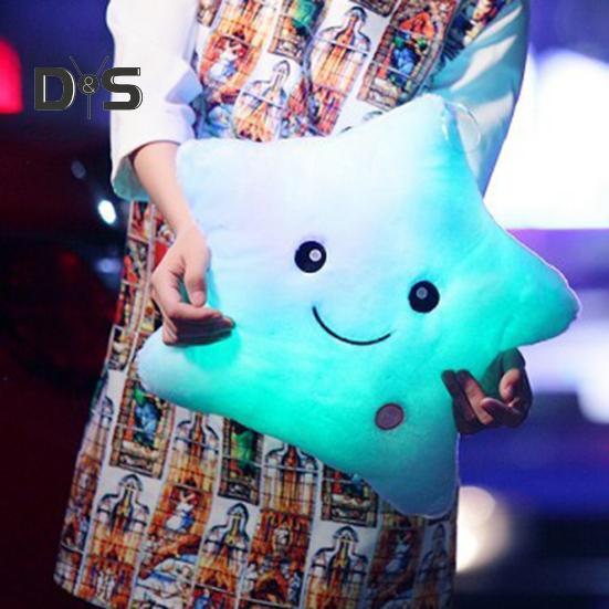 Twinkle Star Pillow Stuffed Star LED Light Up Cushion Glowing Star Throw Pillow Night Light Kids Sensory Plush Toy for Children