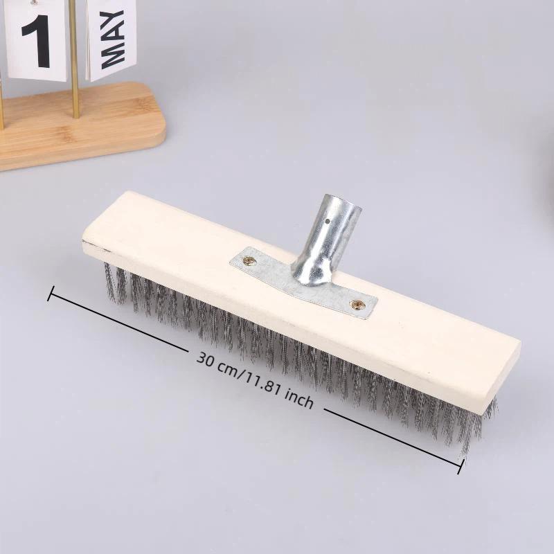 Multipurpose Steel Wire Deck Brush Head 20Cm 30Cm 50Cm Heavy Duty Metallic Wire Brush For Patios Grime And Garage Floor