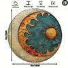 Sun Crescent Moon Metal Sign 2D Flat Rustic Iron Wall Art Outdoor Garden Decor No Power Required