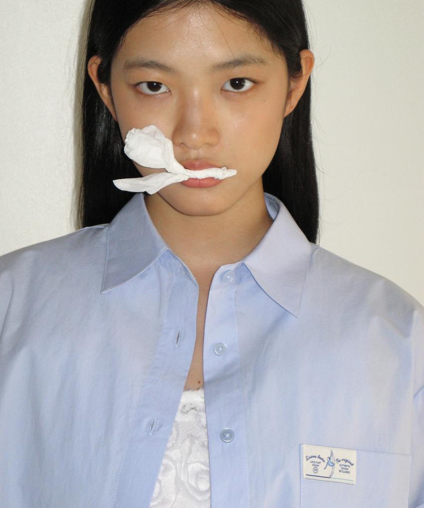 SINOON Half Sleeve Cotton Shirt (Sky Blue)