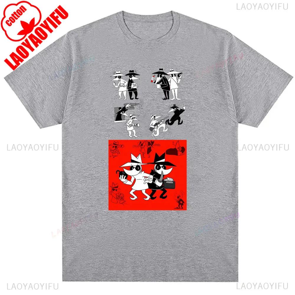 Spy Vs Spy Mens T Shirt Summer Cotton Crew Neck Humorous Retro 80s Cartoon Graphic Print Funny Vintage Inspired Fashion Tee S