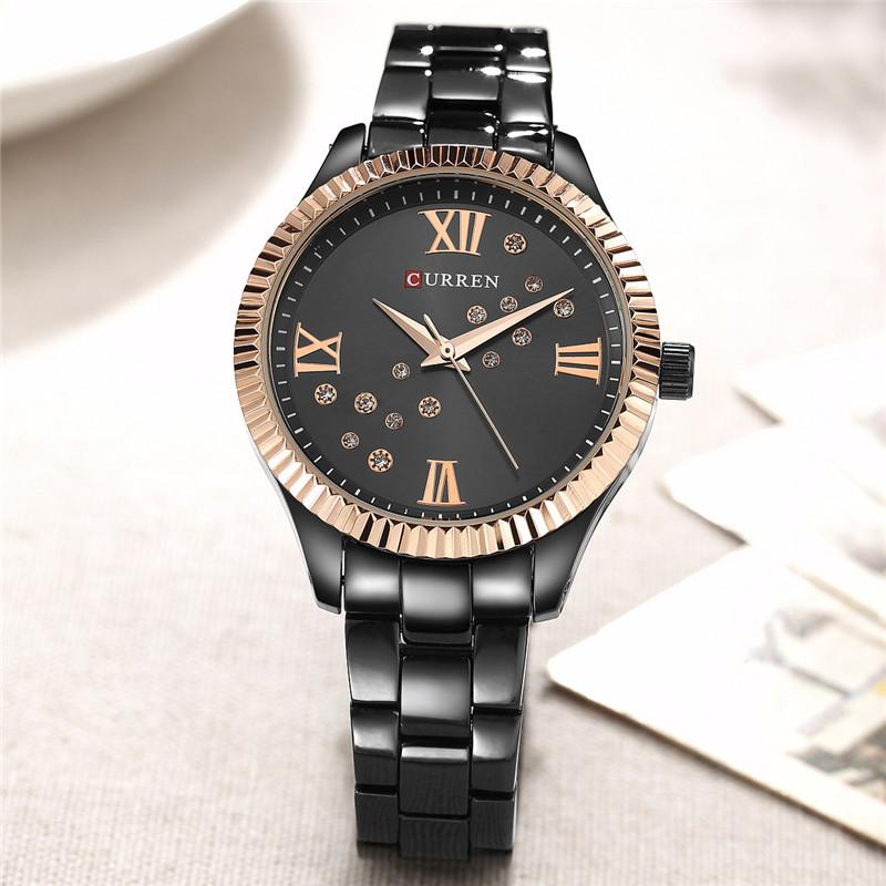 CURREN Nouvelle Montre Femme Tendance Marque Haut de Gamme Luxe Dame Fille Montre-bracelet Or Rose Bracelet Acier Inoxydable Montre Féminine Cadeau