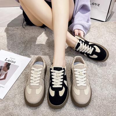 Fashion Shoes Woman 2024 Trend Cow Suede Leather Women Sneakers Mixed Color Flat Sneakers Ladies Casual Shoes Fashion Plus Size 40