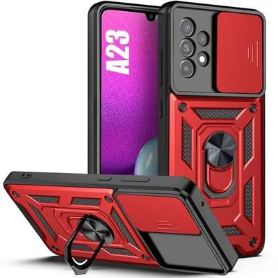 Etui ochronne - BOOLING - dla Samsunga Galaxy A23 5G - Czerwone - Ultra Odporne - Obrotowy uchwyt 360°