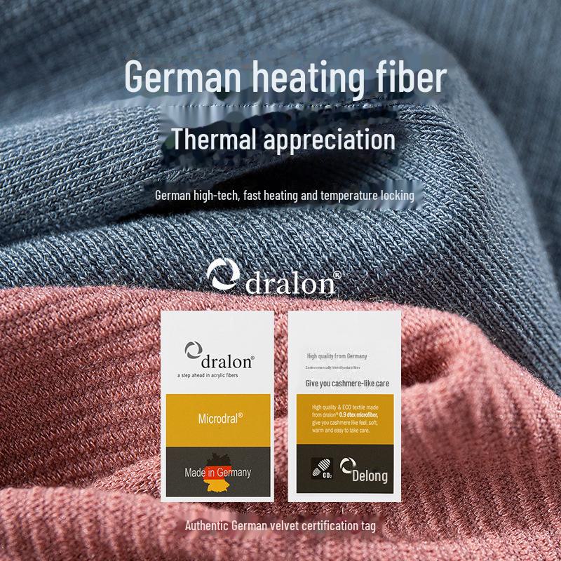 Women's V-Neck Lace Thermal Underwear Set - German Velvet & Sheep Wool, Slim Fit, Autumn/Winter Collection