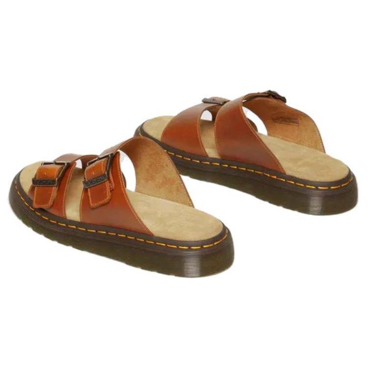 Dr. Martens Round Toe Comfortable Rubber Sole Slide Sandals Unisex Sandals Brown 31573239