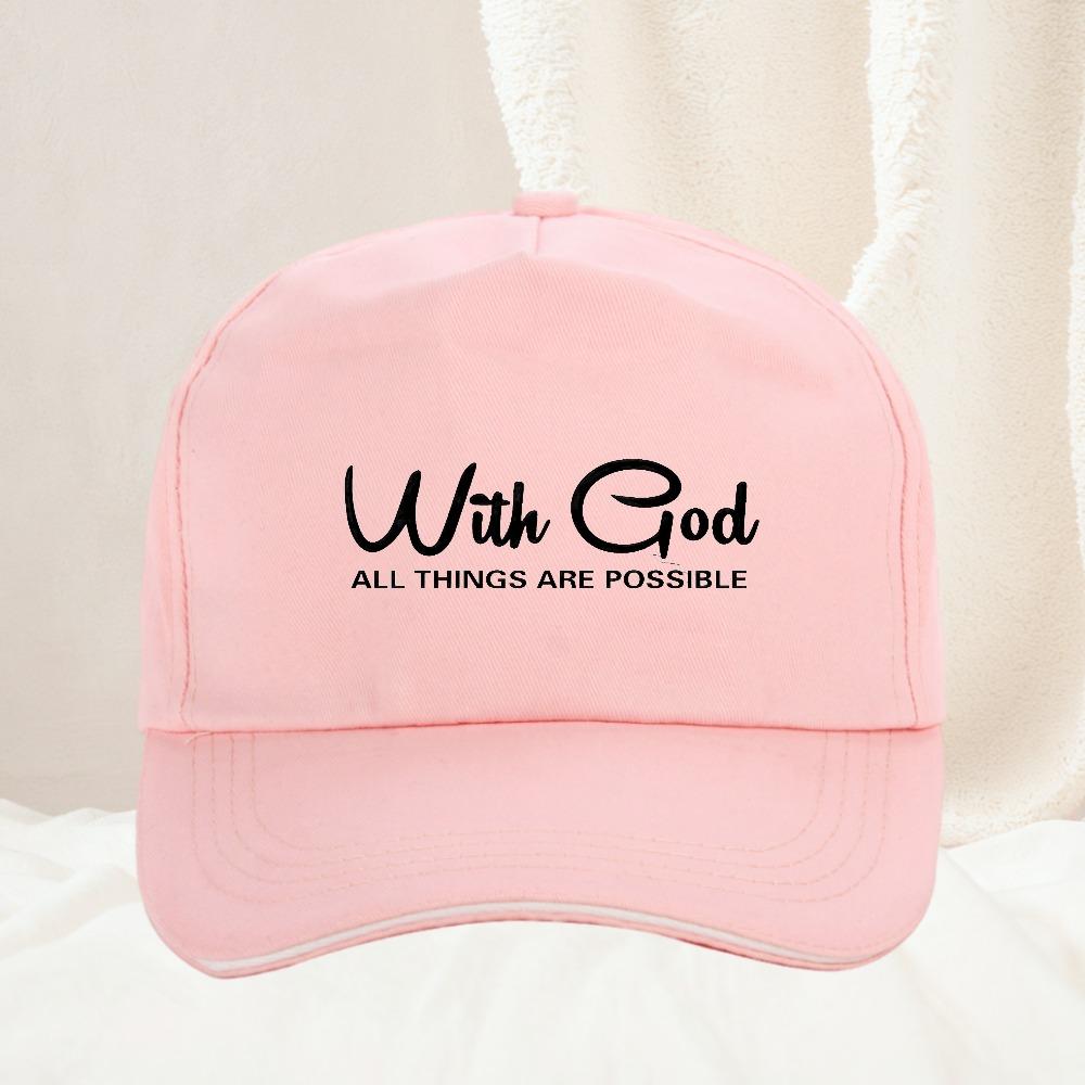 CON DIO TUTTO È POSSIBILE stampa a lettere Cappellino da Baseball Unisex Regolabile Cappello Sportivo