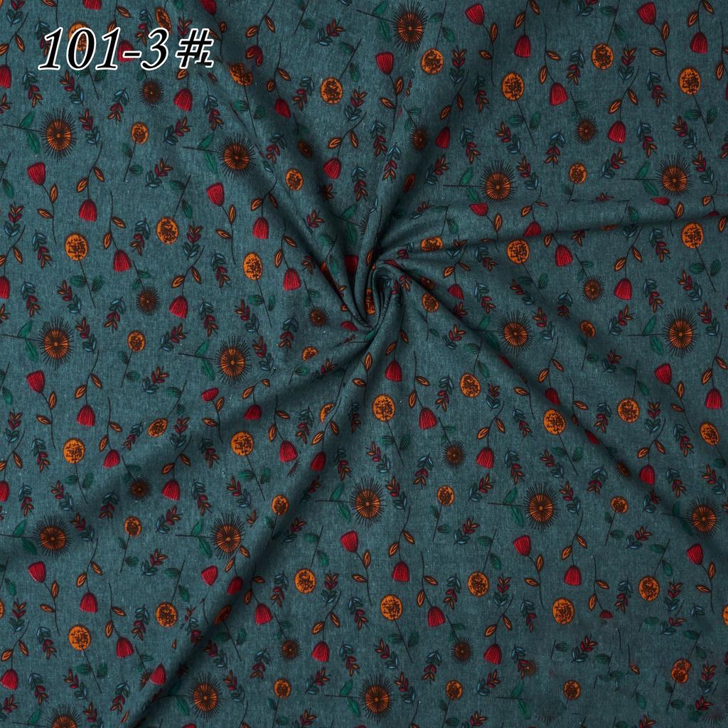 145x100cm Cotton Linen Small Floral Printed Fabric For Women's Clothing, Decorative Fabric DIY Handmade Sewing Cloth Fabric