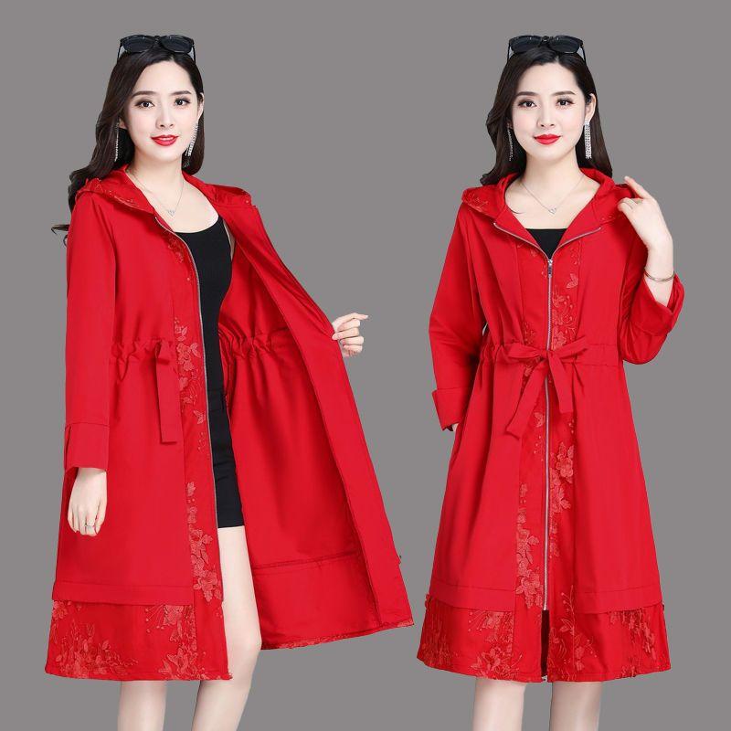 Popolare Trench da Donna di Media Lunghezza Stile Coreano Giacca a Vento Primavera Autunno Moda Stile Taglie Grandi Cappotti Tendenza Top 5XL