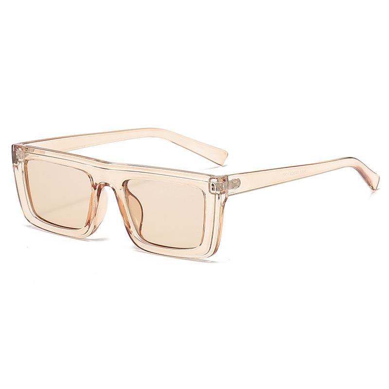 Flat nose bridge square frame simple sunglasses atmospheric retro low-key business advanced sunglasses photo shade sunglasses