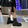 Fashion Booties Trend 2024 Black Elegant With Medium Heels Women's Ankle Boots Boot Chic Goth Pu On Offer Hot Fashion Female Short Shoes
